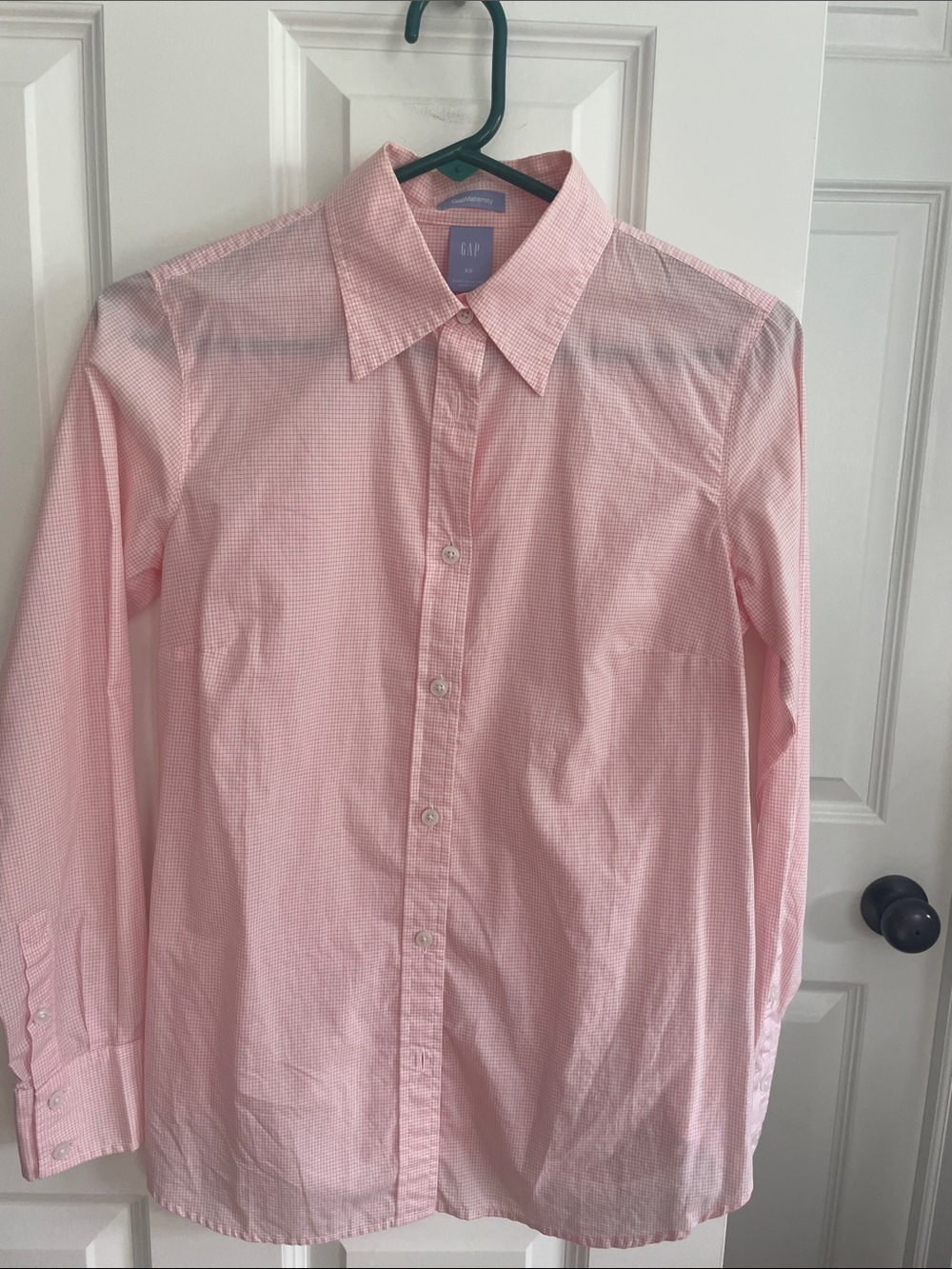 GAP Womens Light Pink Button-Down Dress Shirt Maternity XS